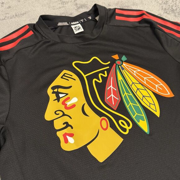 Adidas Men's Official NHL Chicago Blackhawks Shirt Size Small S - Picture 3 of 6